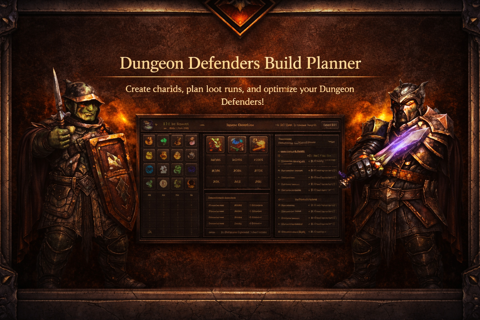 Dungeon Defenders Build Planner
